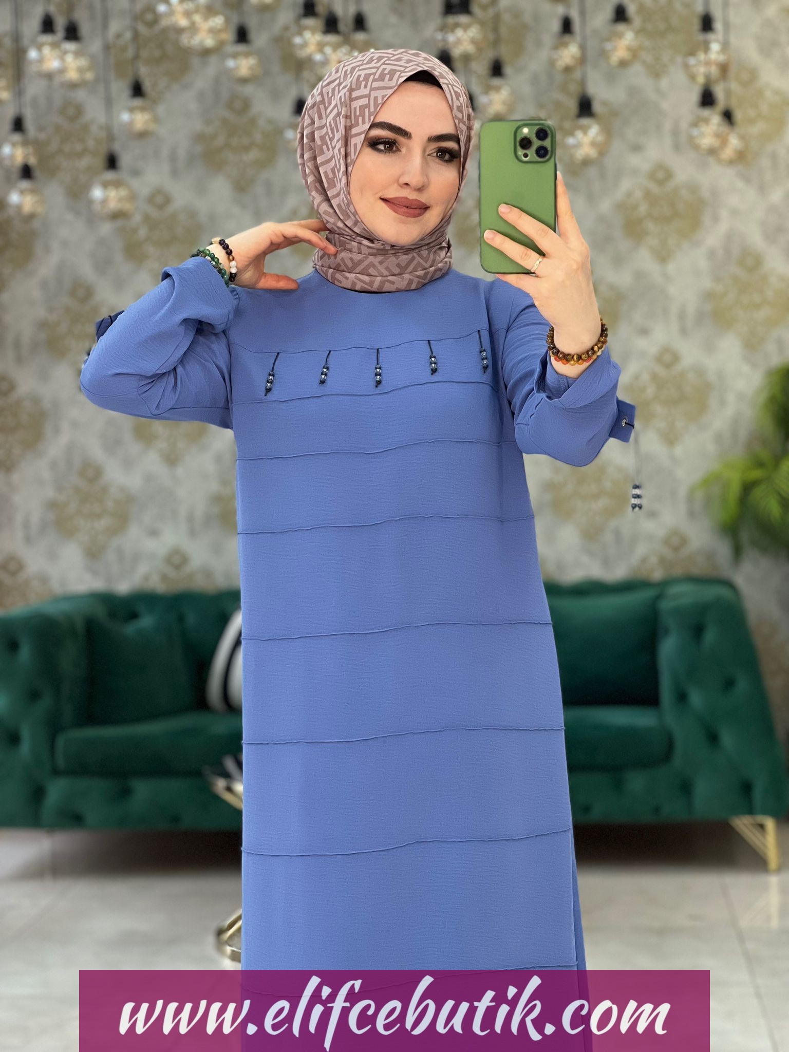 Ayrobin kumaş büyük beden elbise - Görsel 3