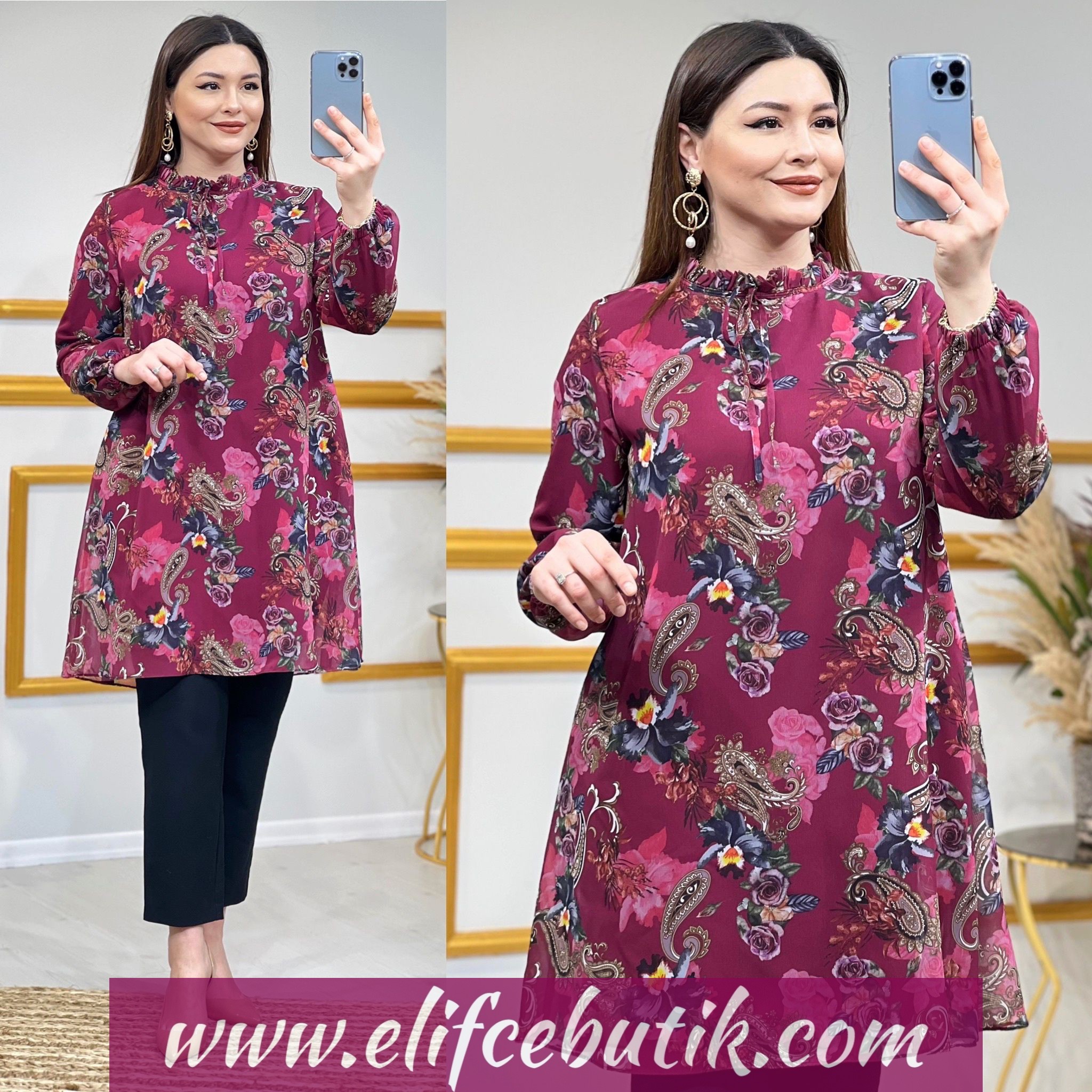 Şal desen Tunik - Görsel 5