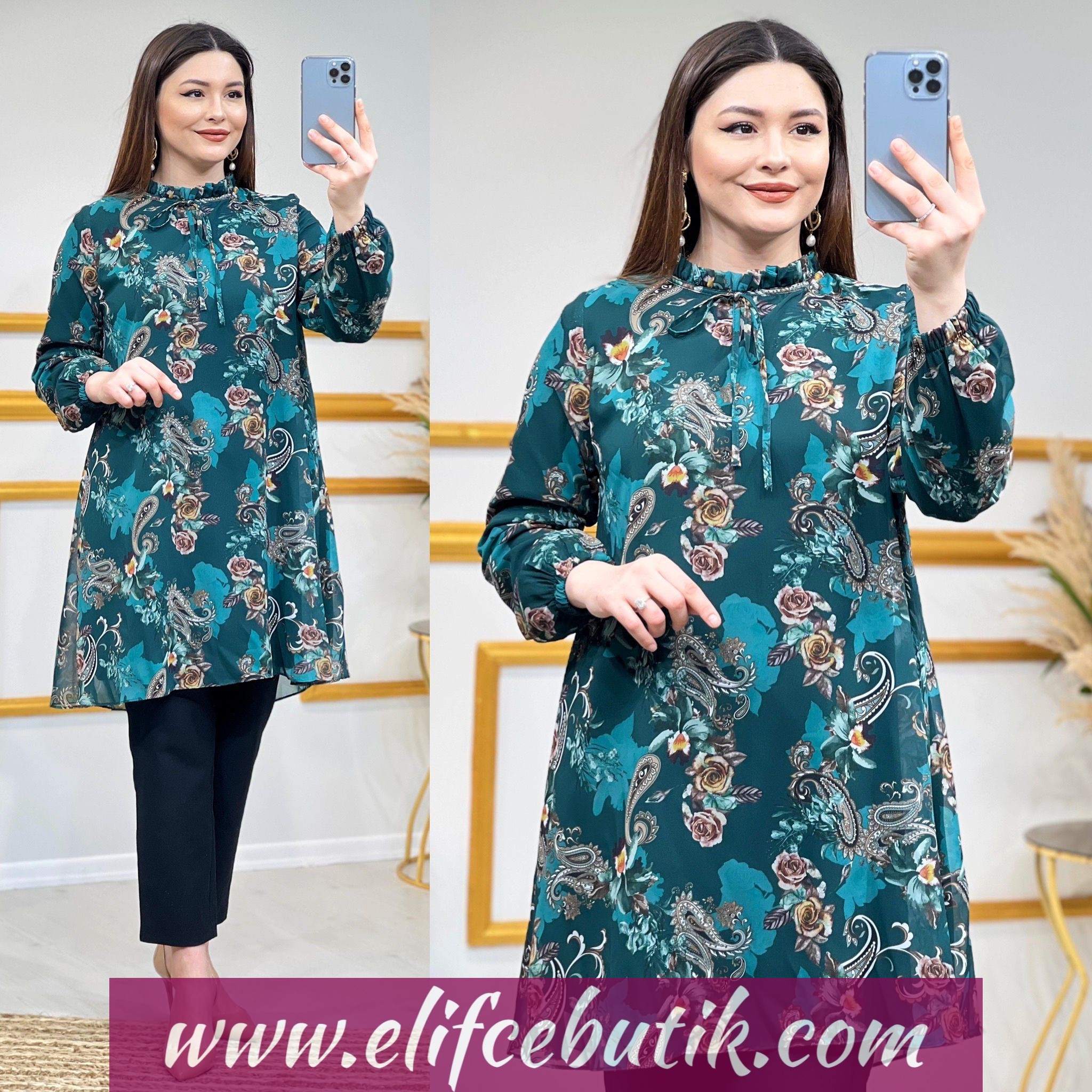 Şal desen Tunik - Görsel 7