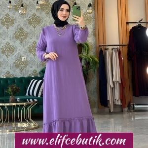 Ayrobin Fırfırlı elbise