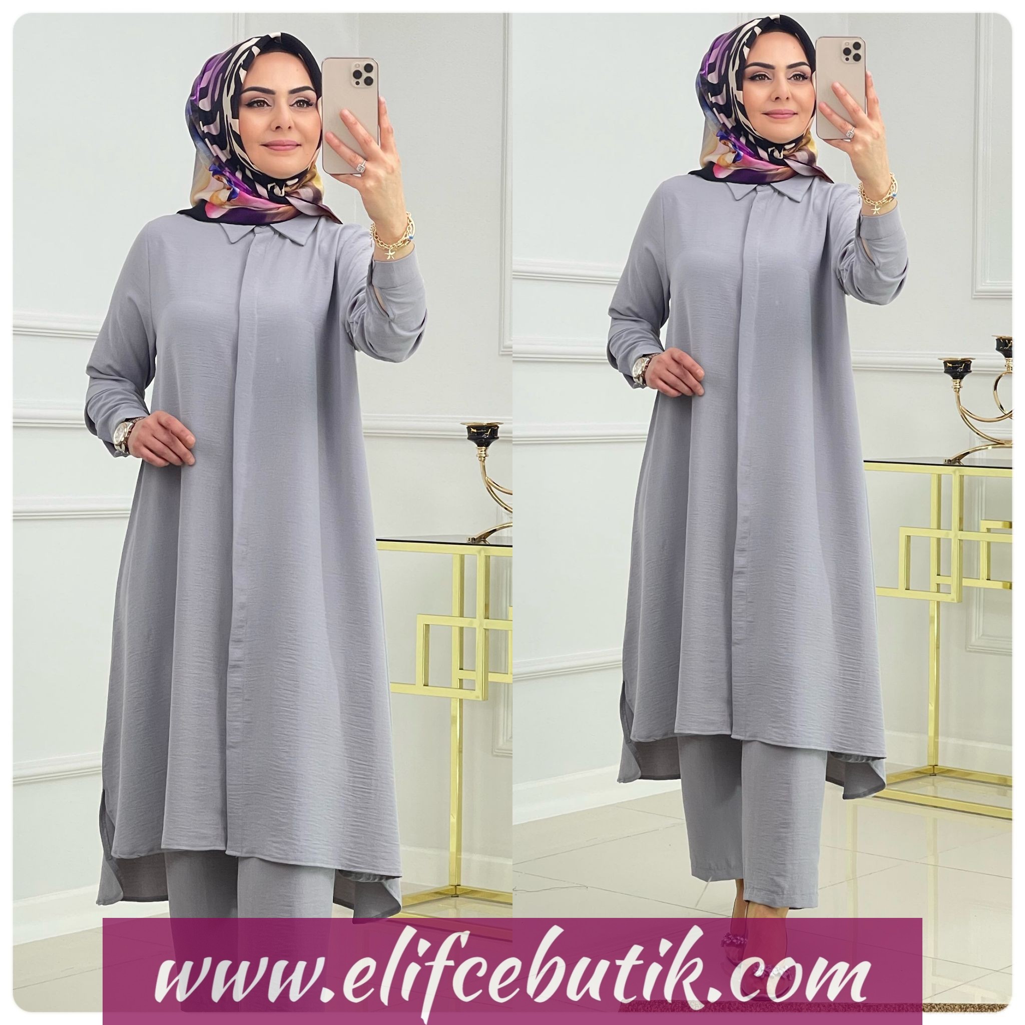 Ayrobin kumaş Tunik pantolon - Görsel 9