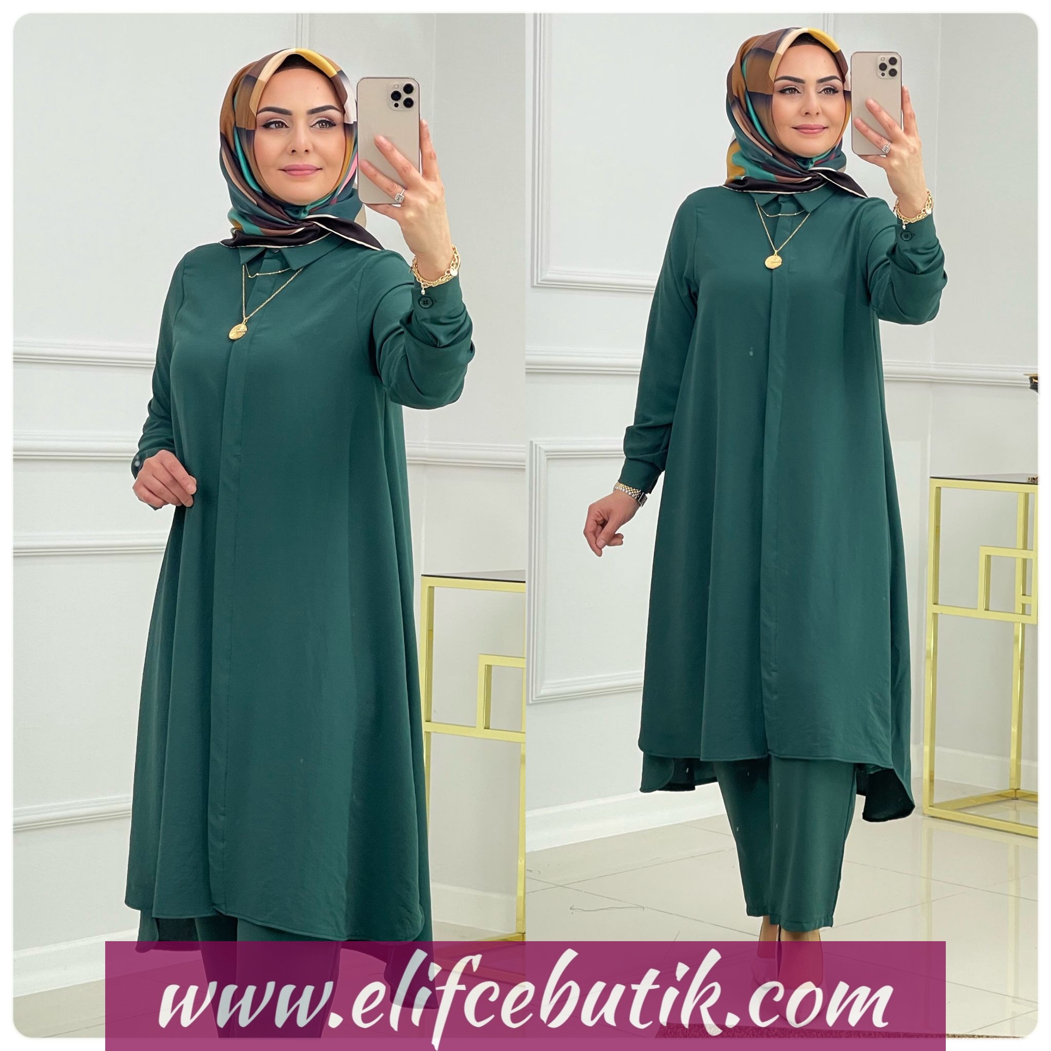 Ayrobin kumaş Tunik pantolon - Görsel 11