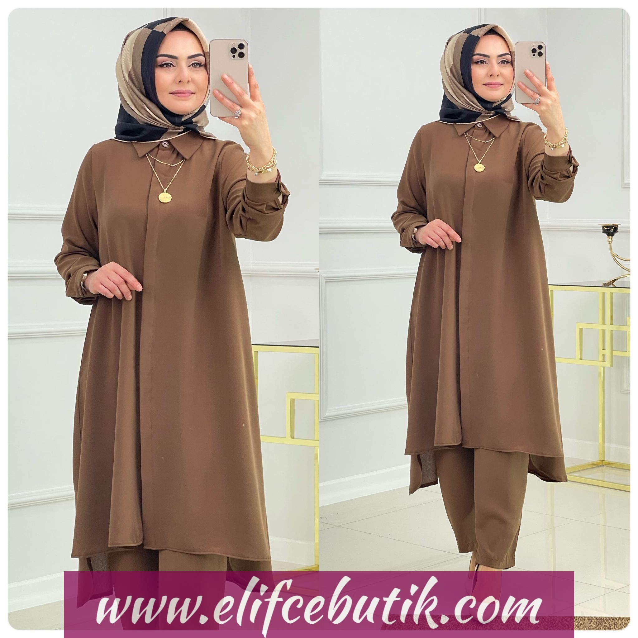 Ayrobin kumaş Tunik pantolon - Görsel 13