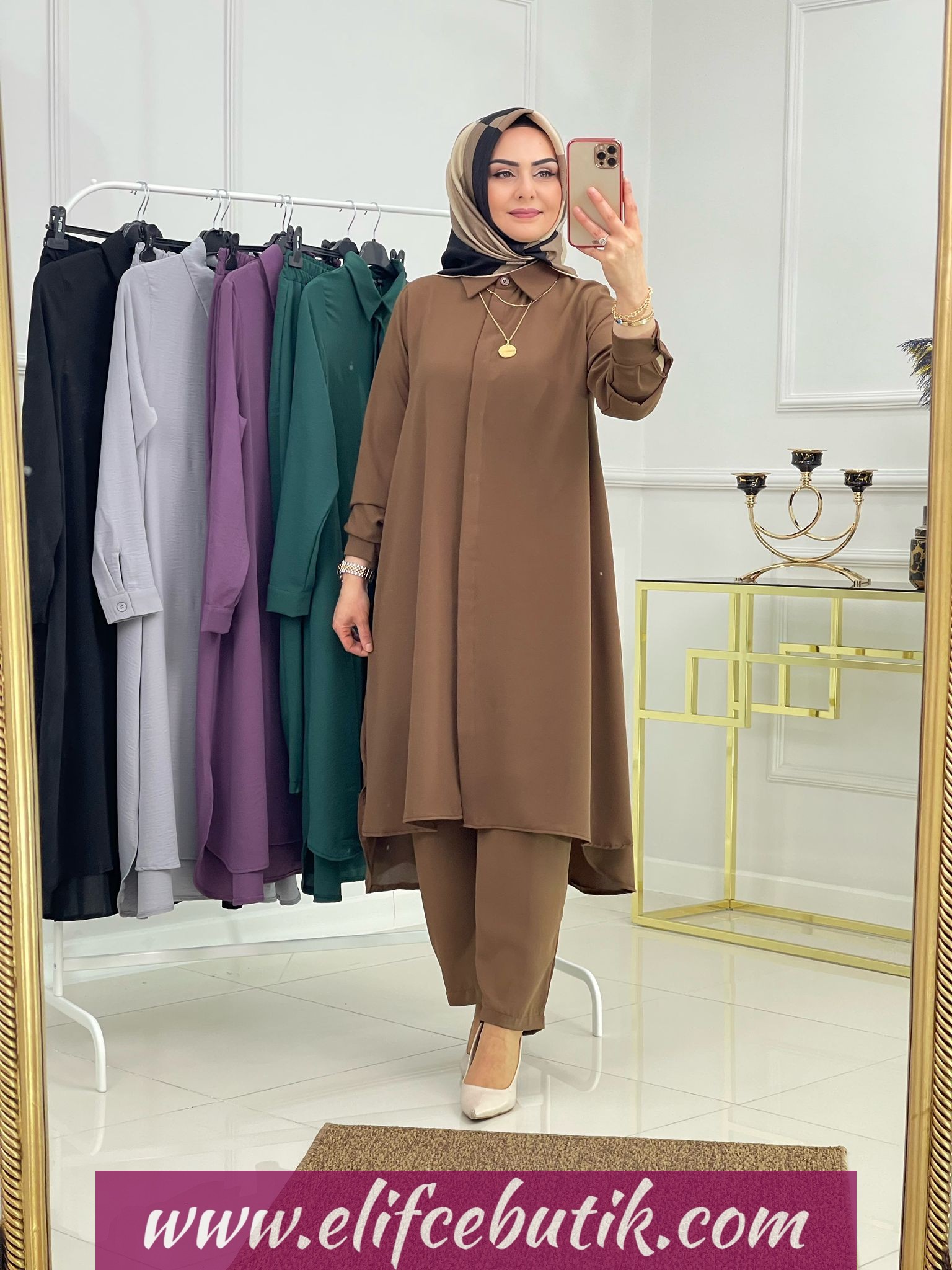 Ayrobin kumaş Tunik pantolon - Görsel 5