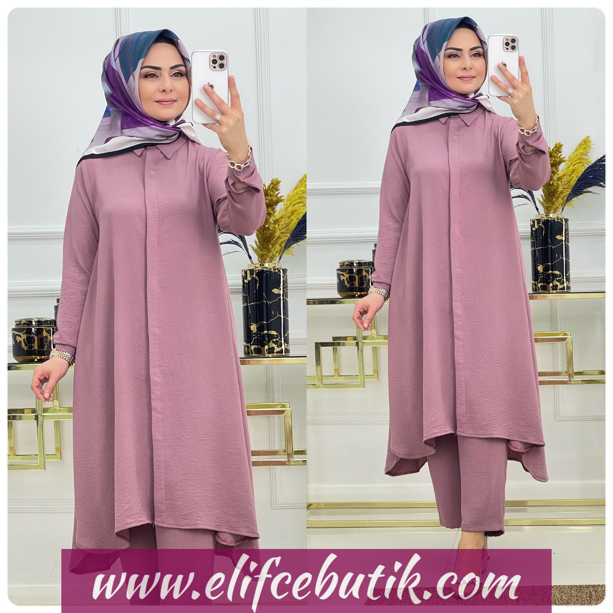 Ayrobin kumaş Tunik pantolon - Görsel 2