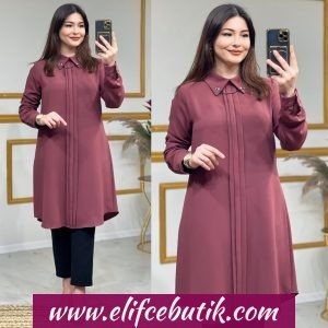 Kreplin kumaş büyük beden tunik