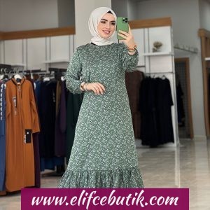 Belmando kumaş çiçekli elbise