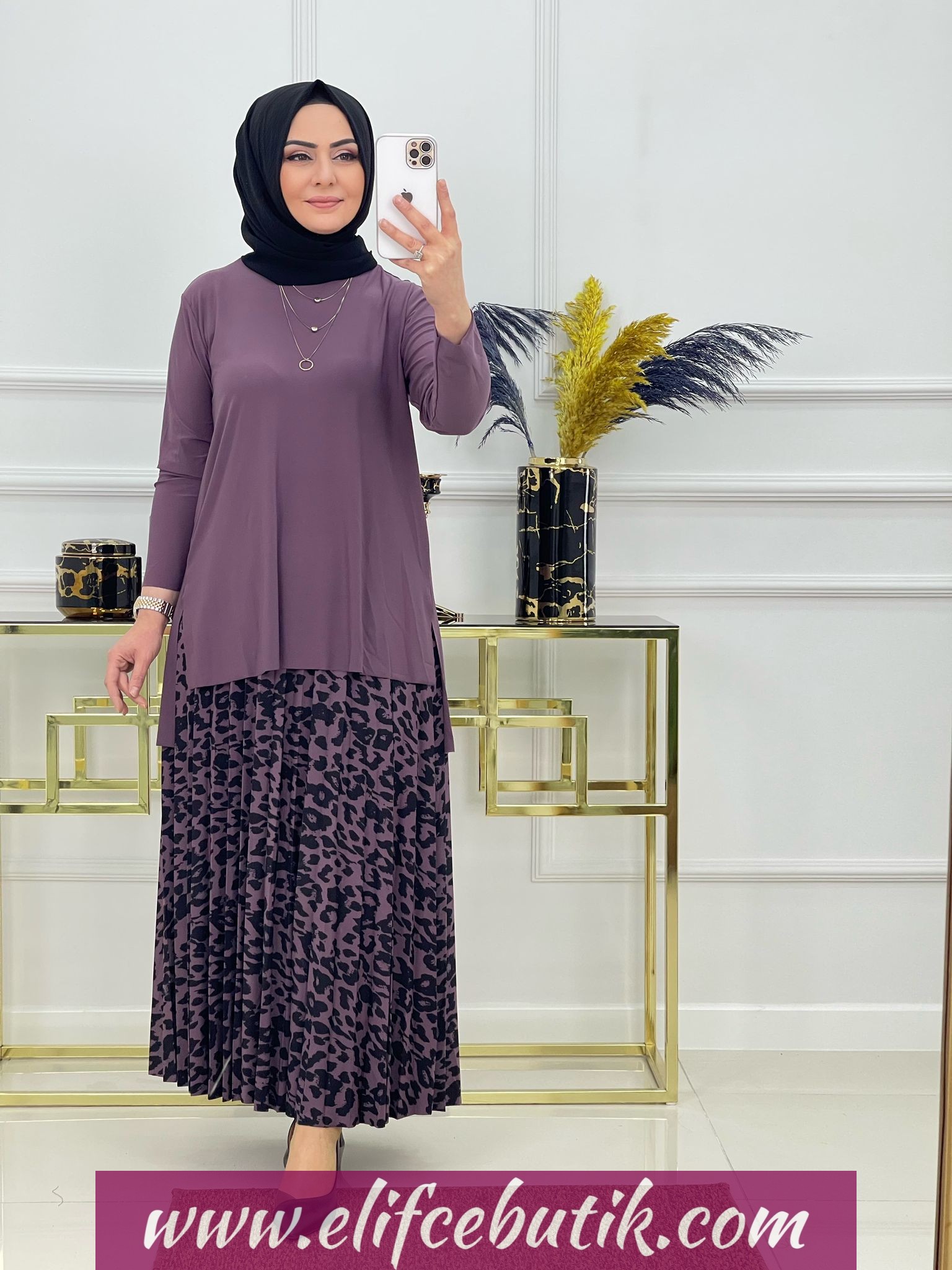 Sandy kumaş Etekli leopar takim - Görsel 7
