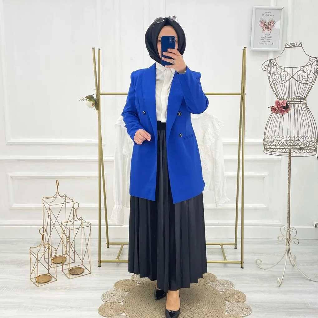 Krep kumaş blazer ceket - Görsel 3