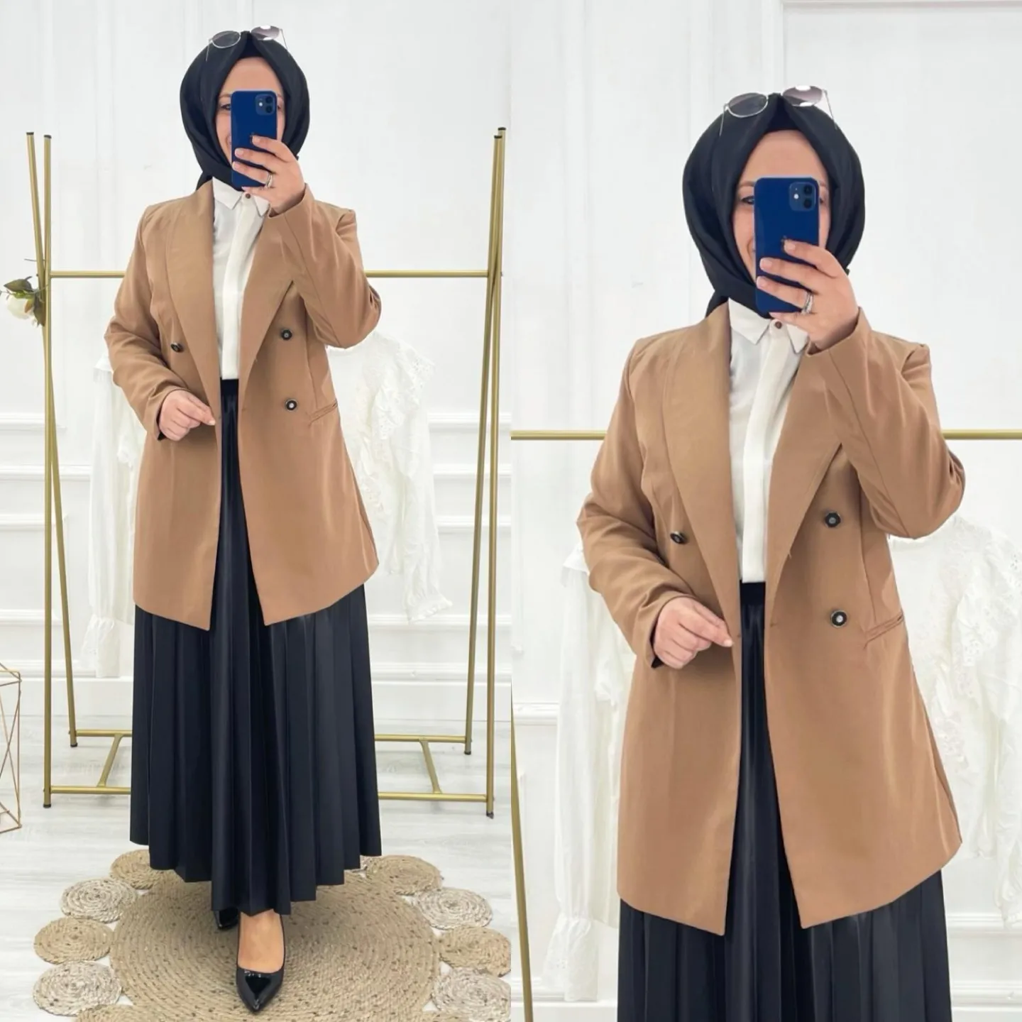 Krep kumaş blazer ceket - Görsel 4