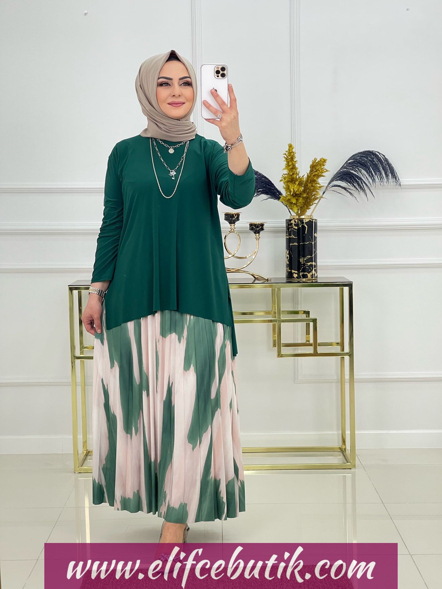 Sandy kumaş derin etekli takım - Görsel 6
