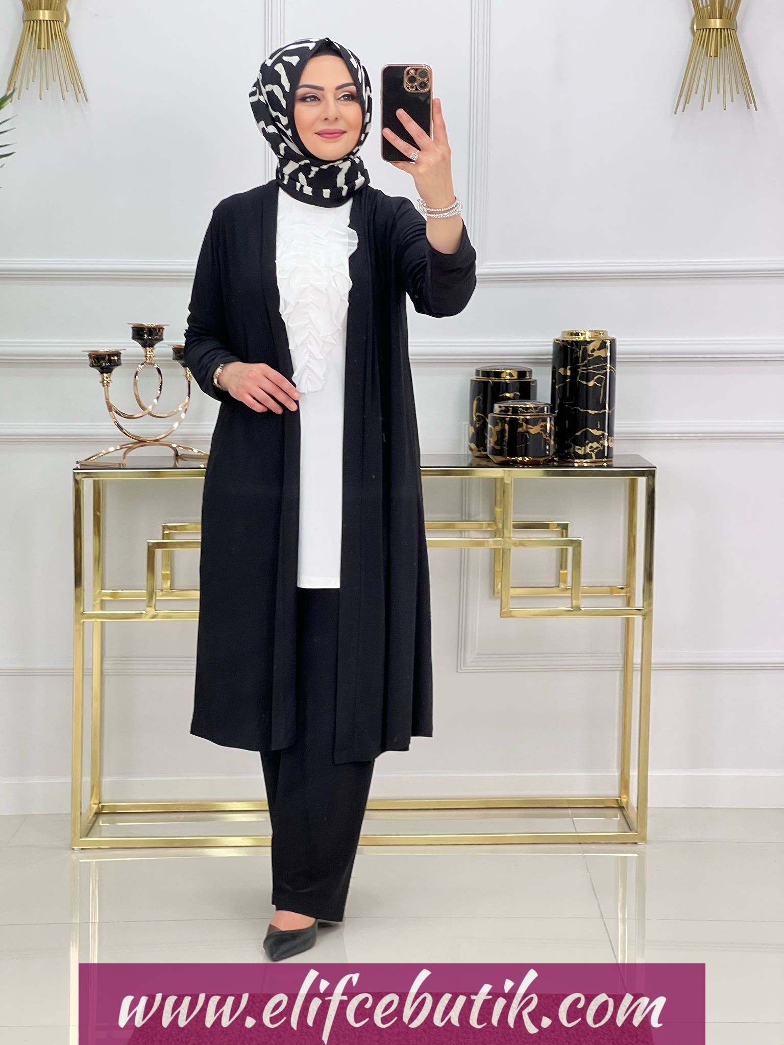 Sandy kumaş zarafet üçlü takım - Görsel 5