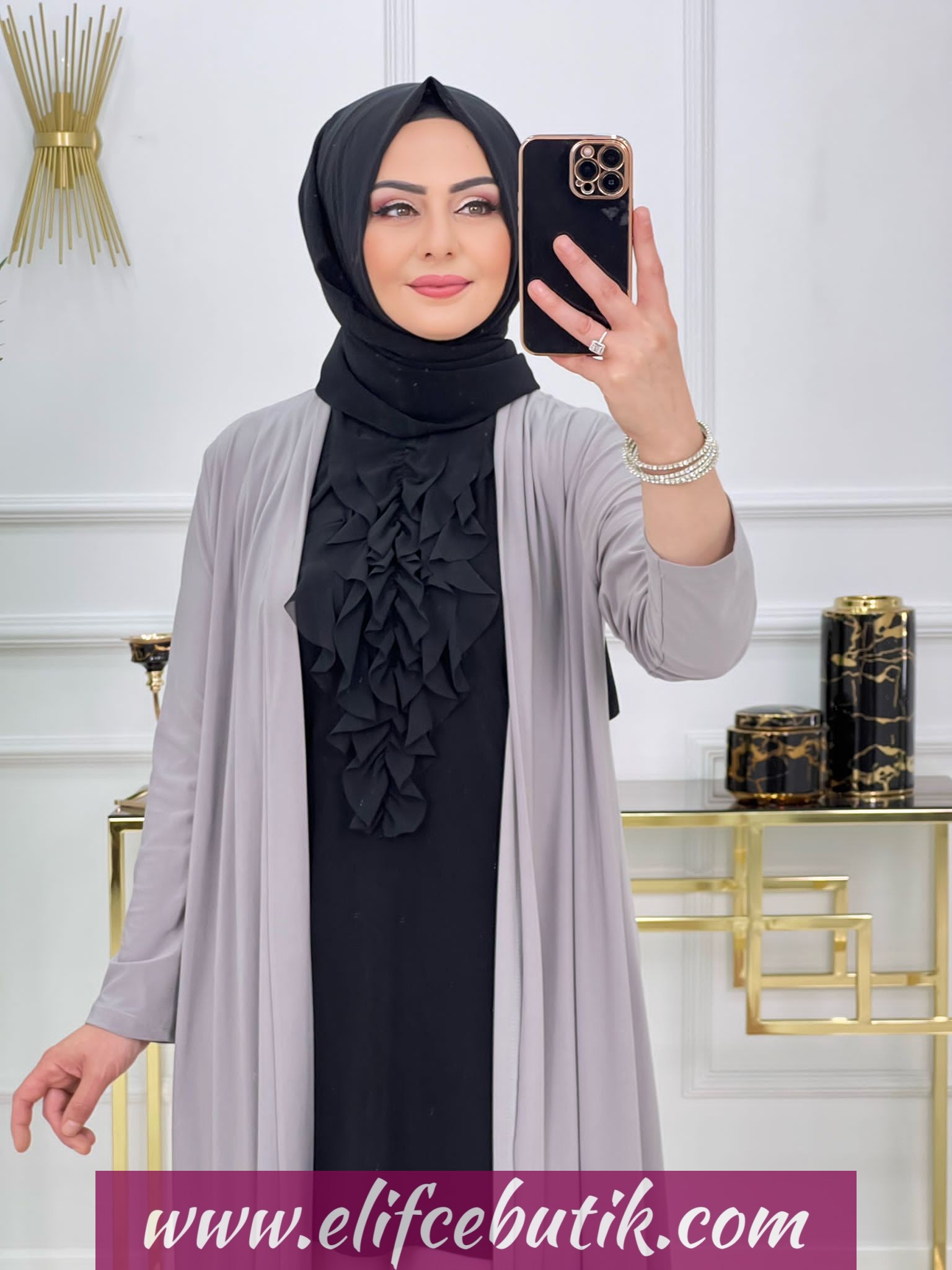 Sandy kumaş zarafet üçlü takım - Görsel 6