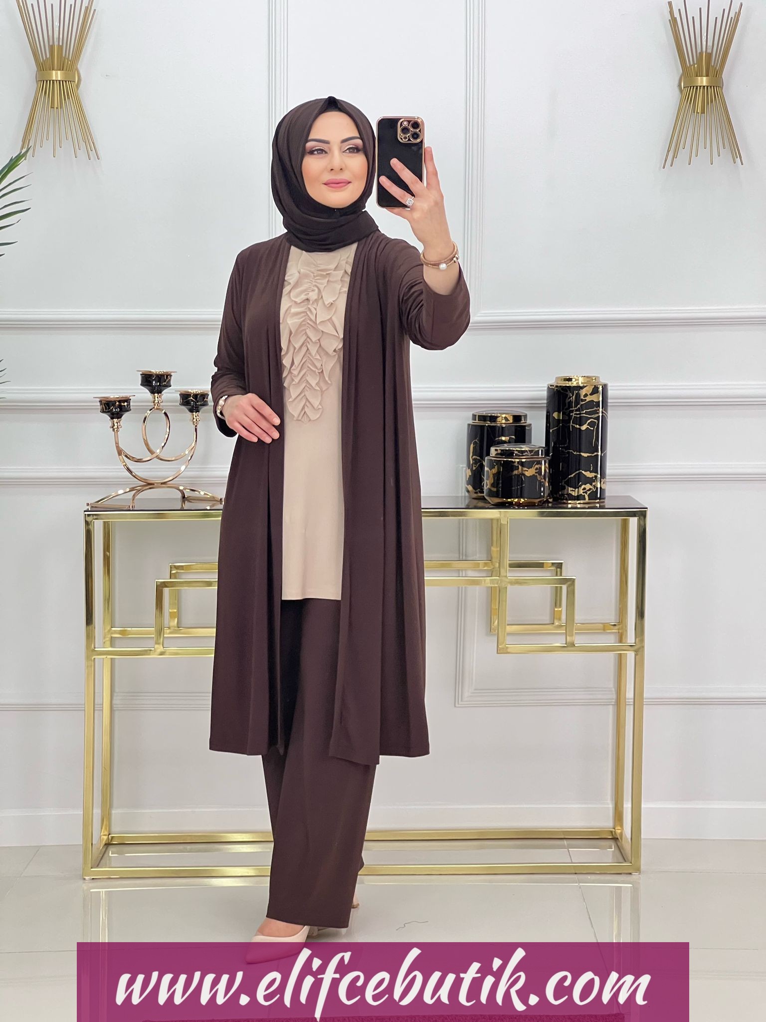 Sandy kumaş zarafet üçlü takım - Görsel 7