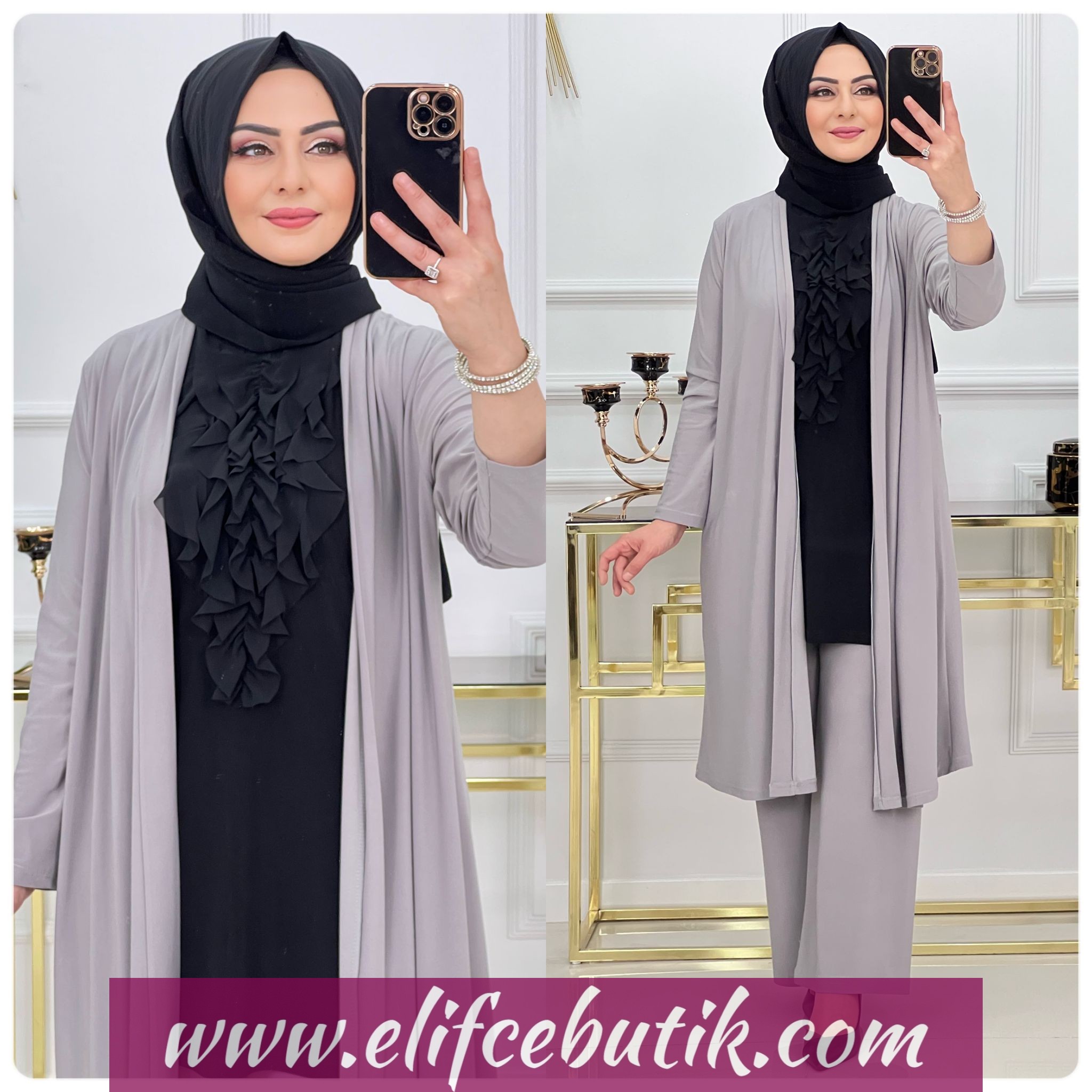 Sandy kumaş zarafet üçlü takım - Görsel 8