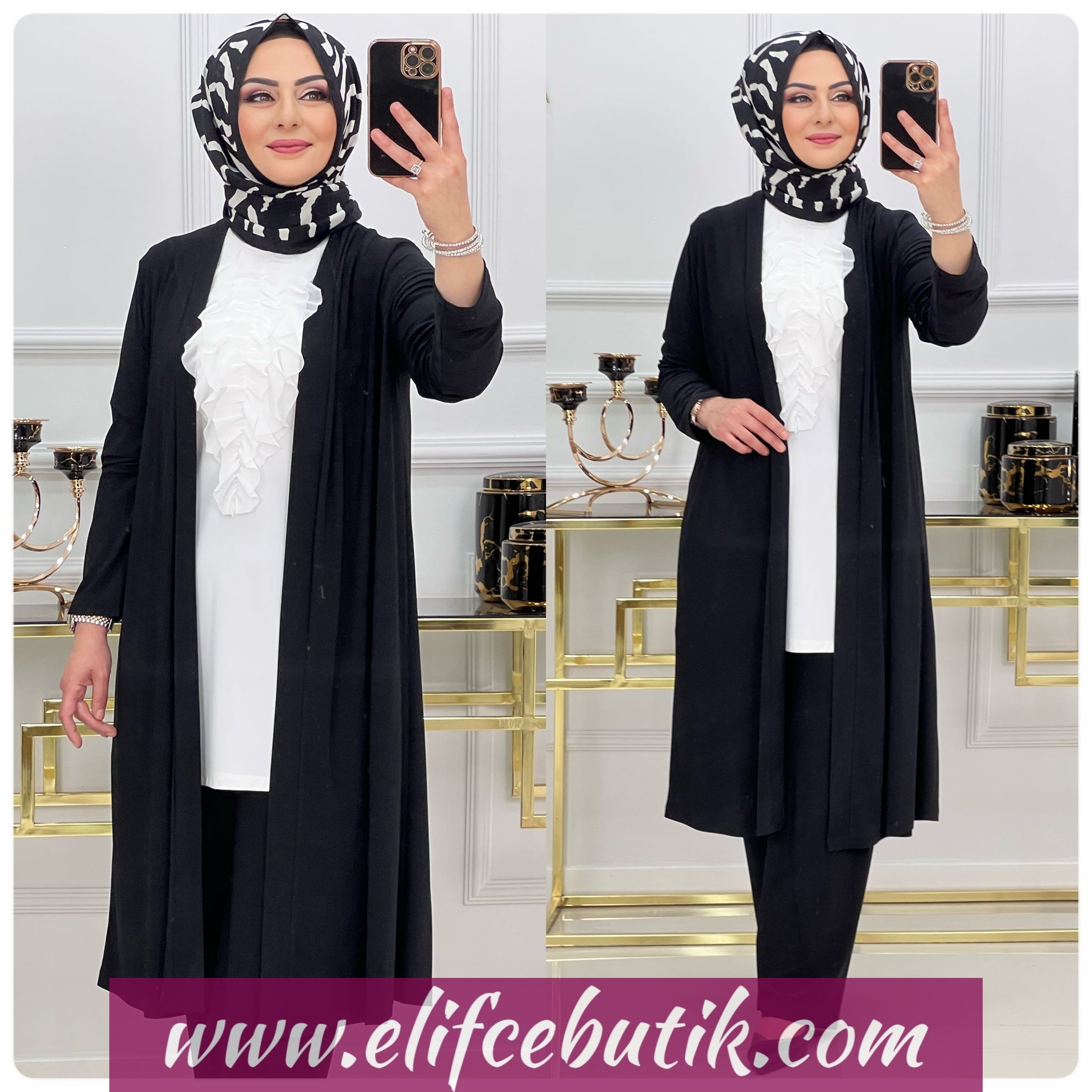 Sandy kumaş zarafet üçlü takım - Görsel 4