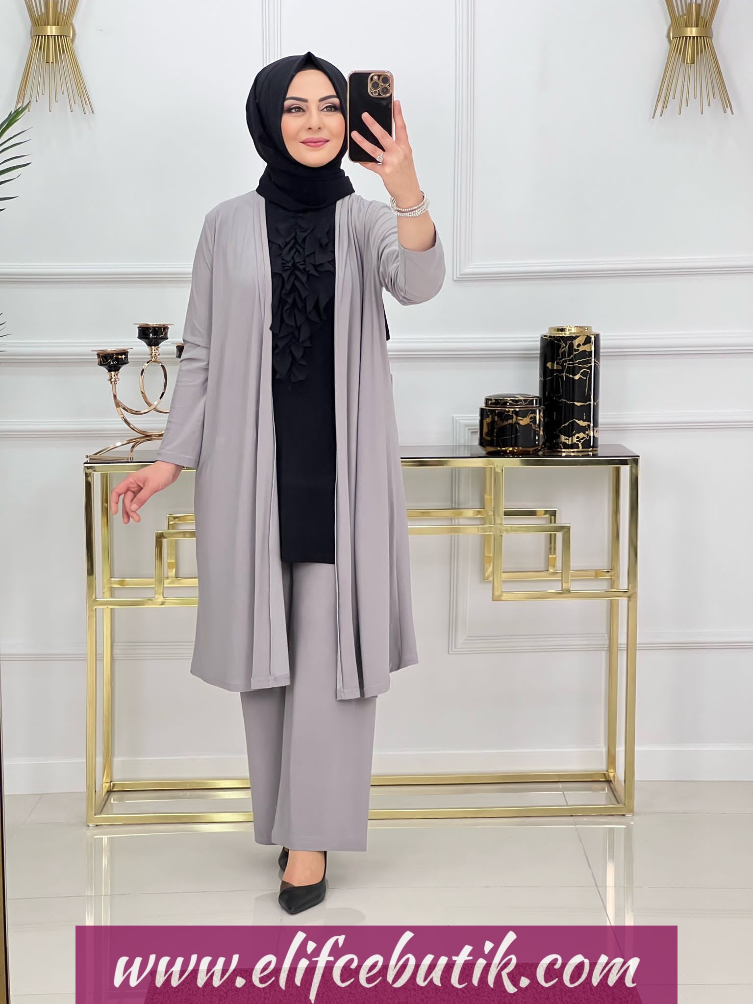 Sandy kumaş zarafet üçlü takım - Görsel 2