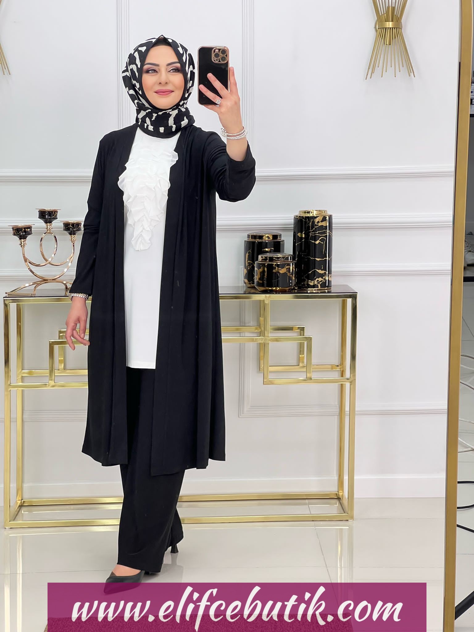 Sandy kumaş zarafet üçlü takım - Görsel 3