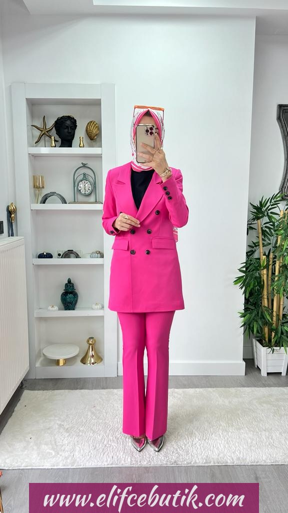 Krep kumaş Zeynep ceket takım - Görsel 16