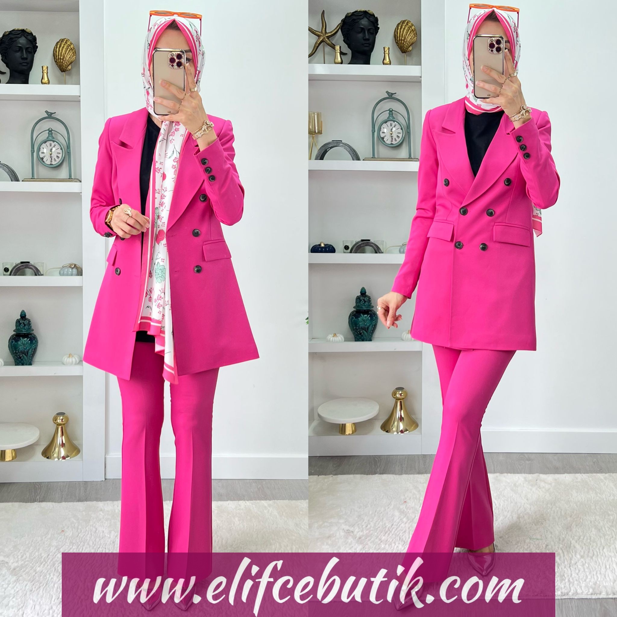 Krep kumaş Zeynep ceket takım - Görsel 7