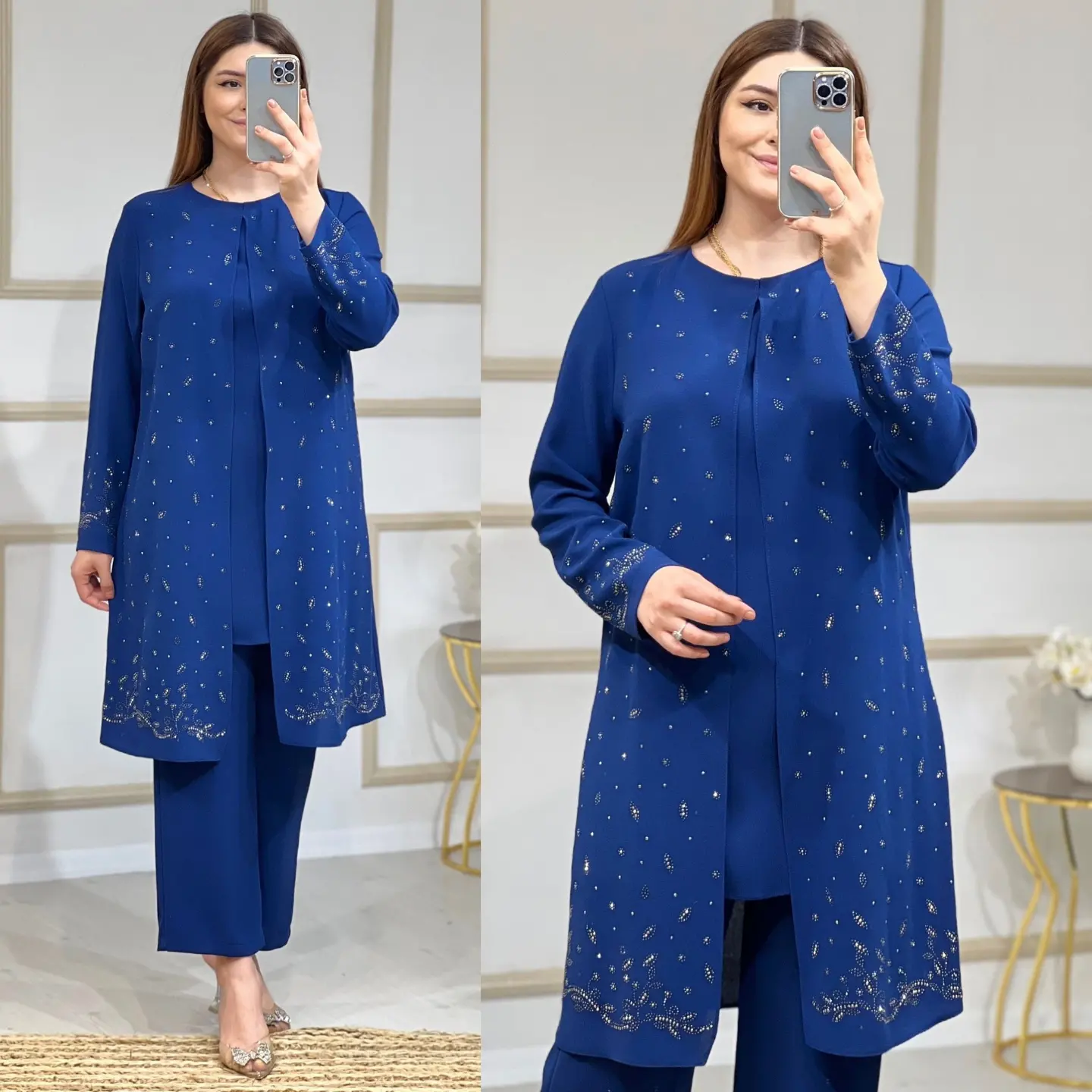 Krep kumaş büyük beden takim