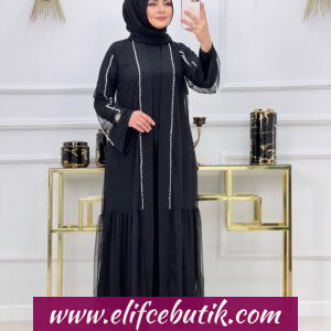Sandy kumaş alin abaya takım