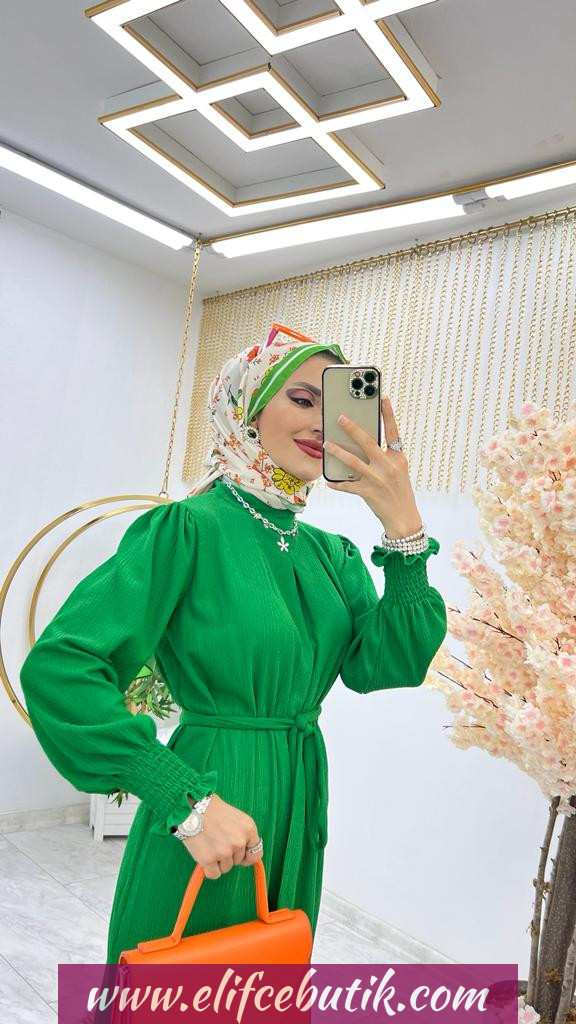 Bürümcük kumaş Bihter elbise - Görsel 9