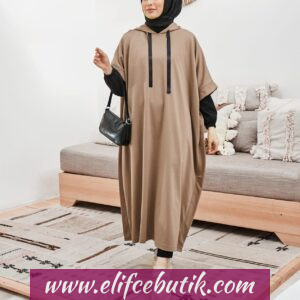 Kapşonlu panço tunik