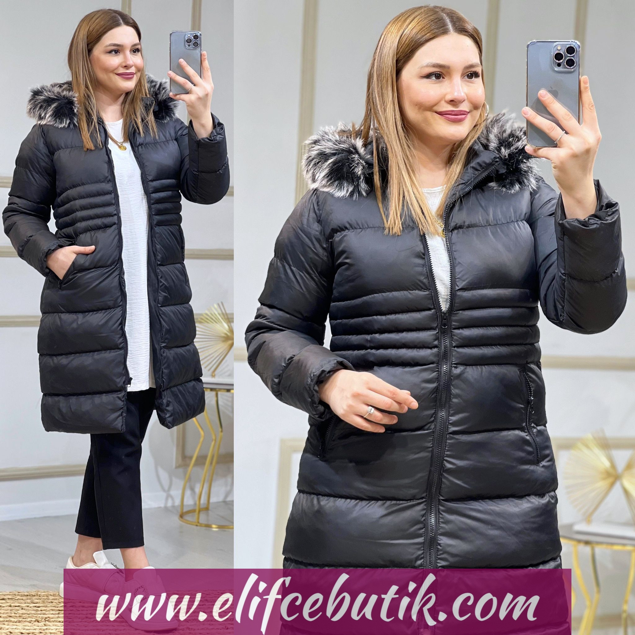 Dolgulu şişme mont