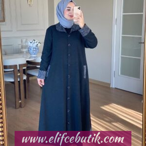 Ecrin kumaş büyük beden ferace