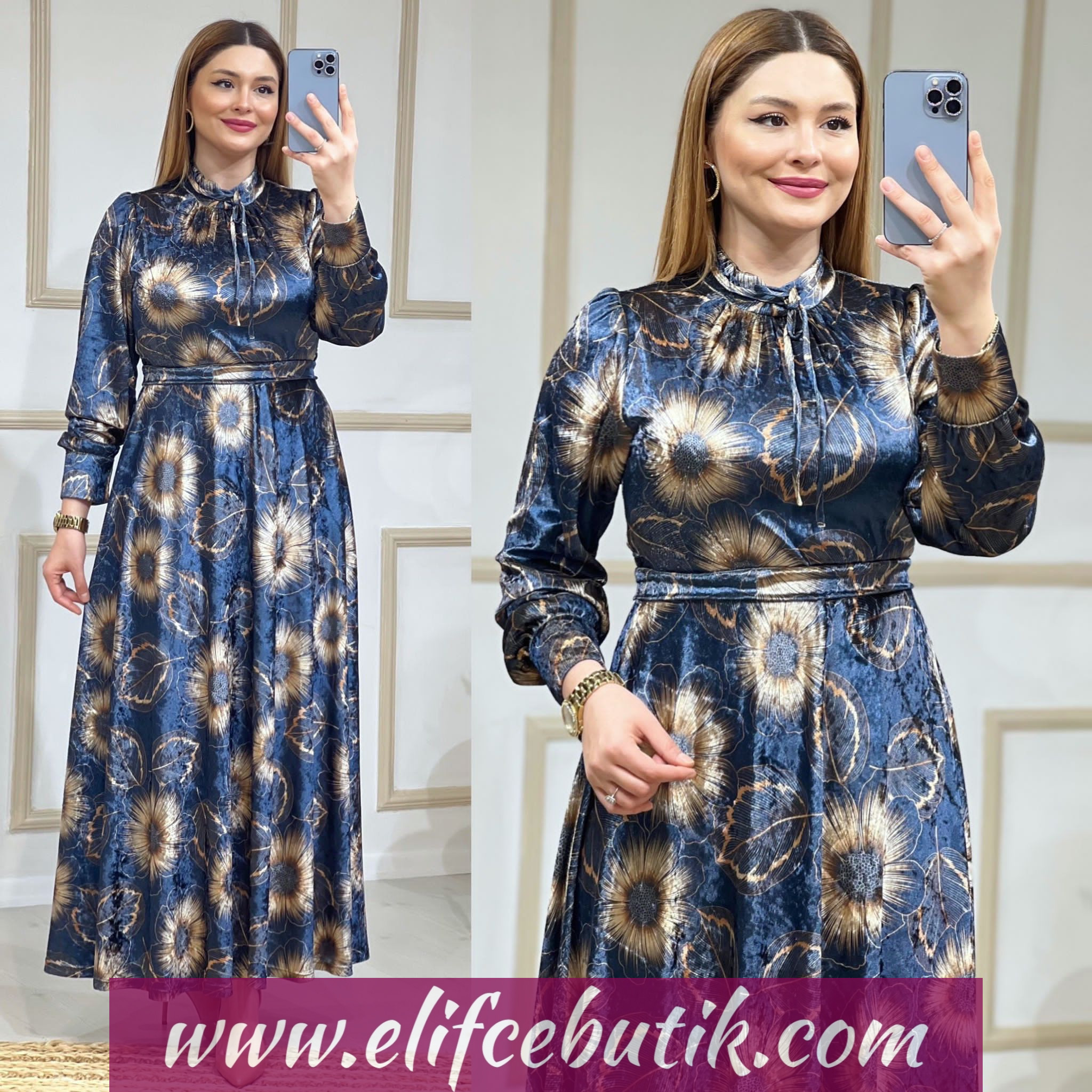 Şönil kumaş karaca elbise - Görsel 5