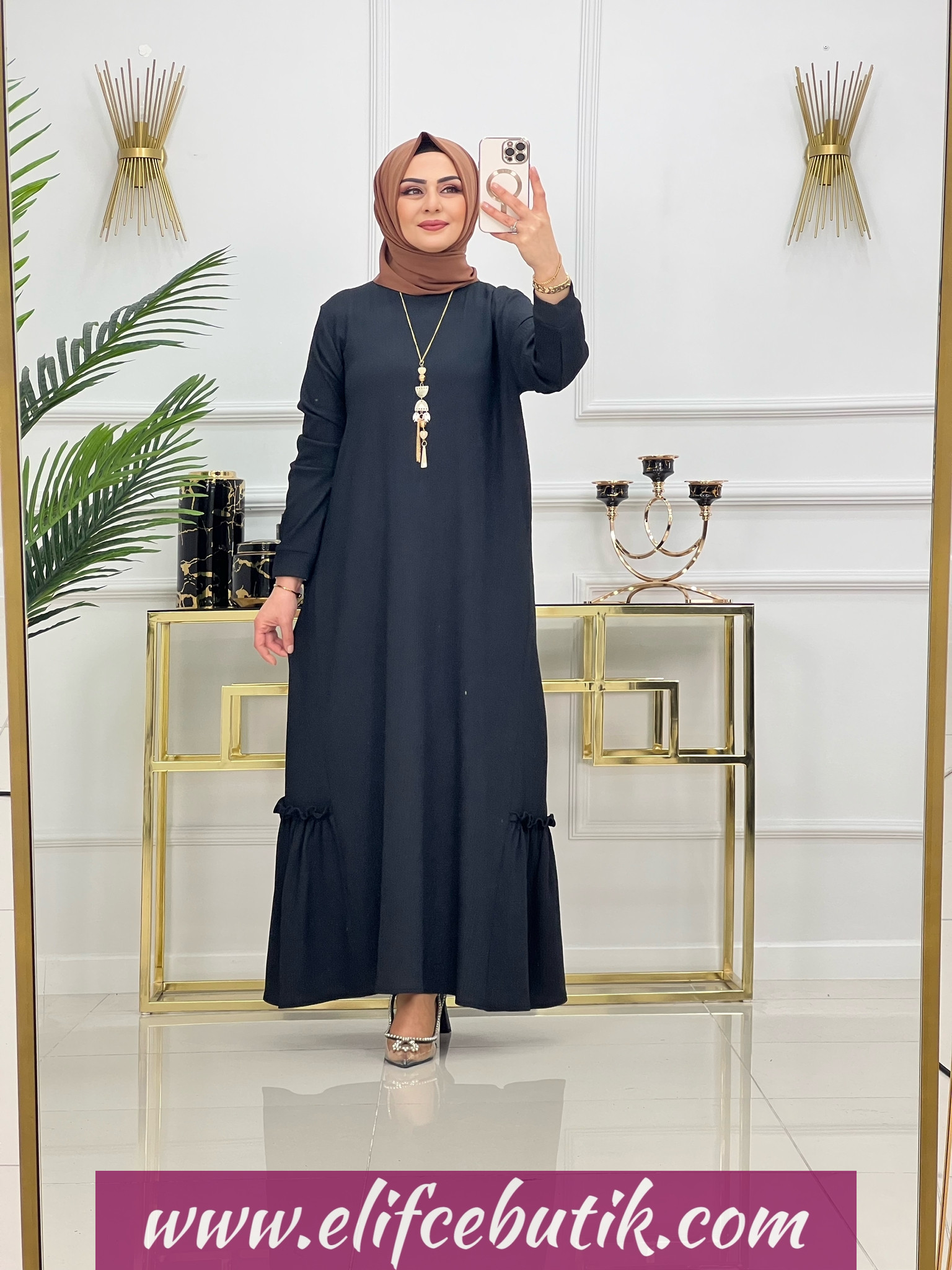 Bürümcük kumaş Güliz elbise - Görsel 11
