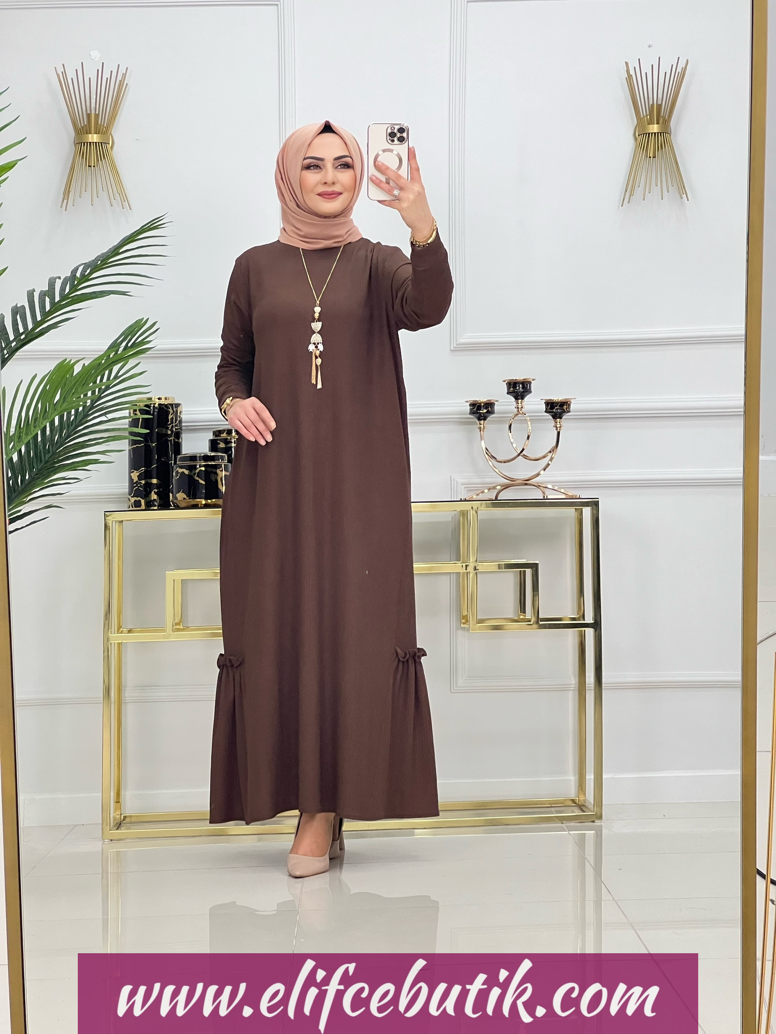 Bürümcük kumaş Güliz elbise - Görsel 10