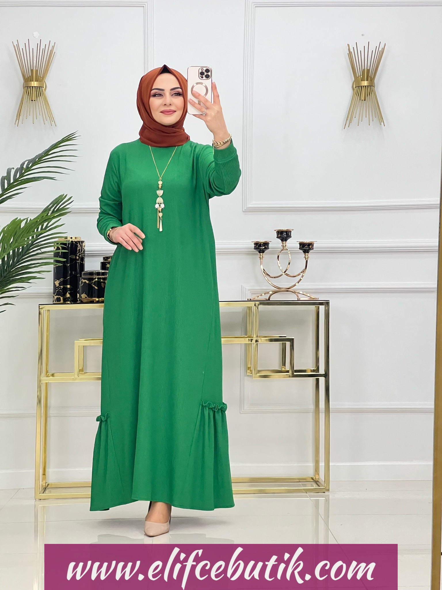 Bürümcük kumaş Güliz elbise - Görsel 2