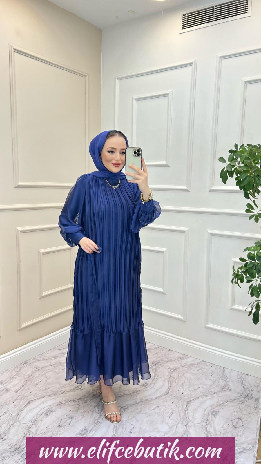 Şifon kumaş Yonca abiye - Görsel 2