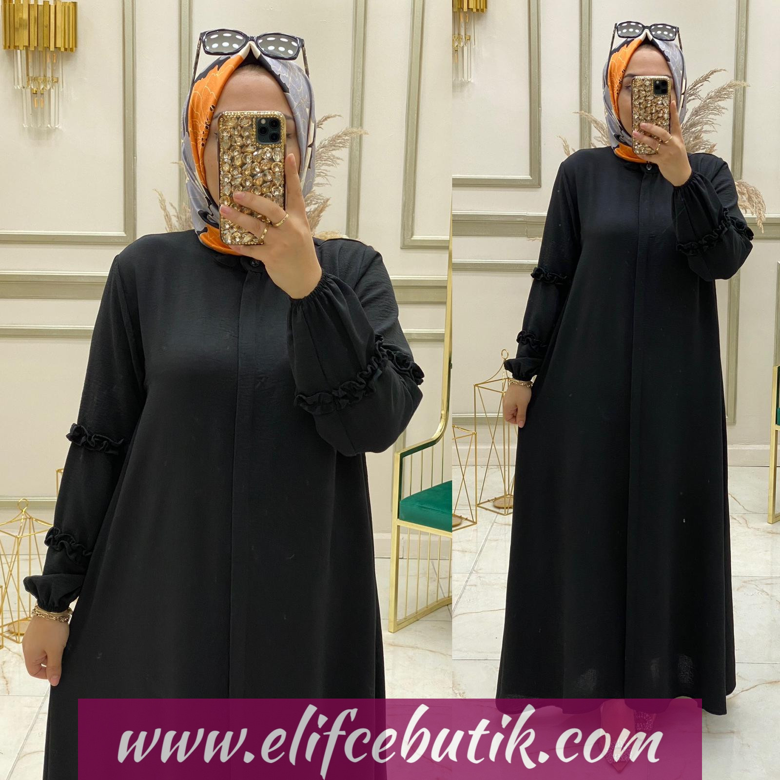 Ayrobin kumaş Fırfır ferace - Görsel 7