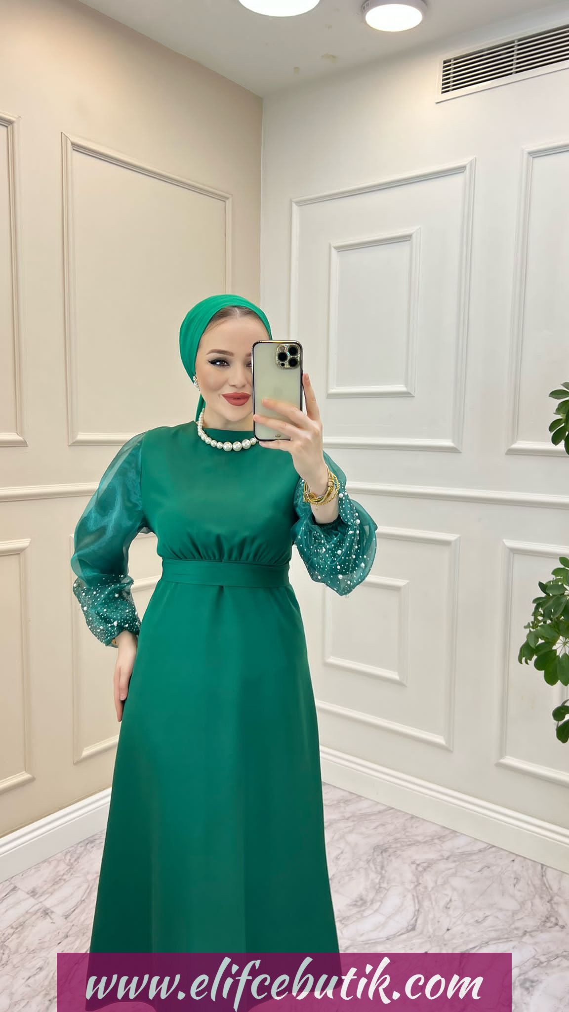 Krep kumaş sırma elbise - Görsel 8