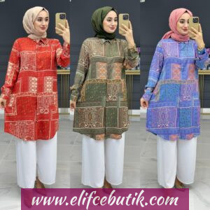 Pamuklu kumaş Nilüfer Tunik