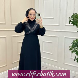 Krep kumaş Elfida elbise