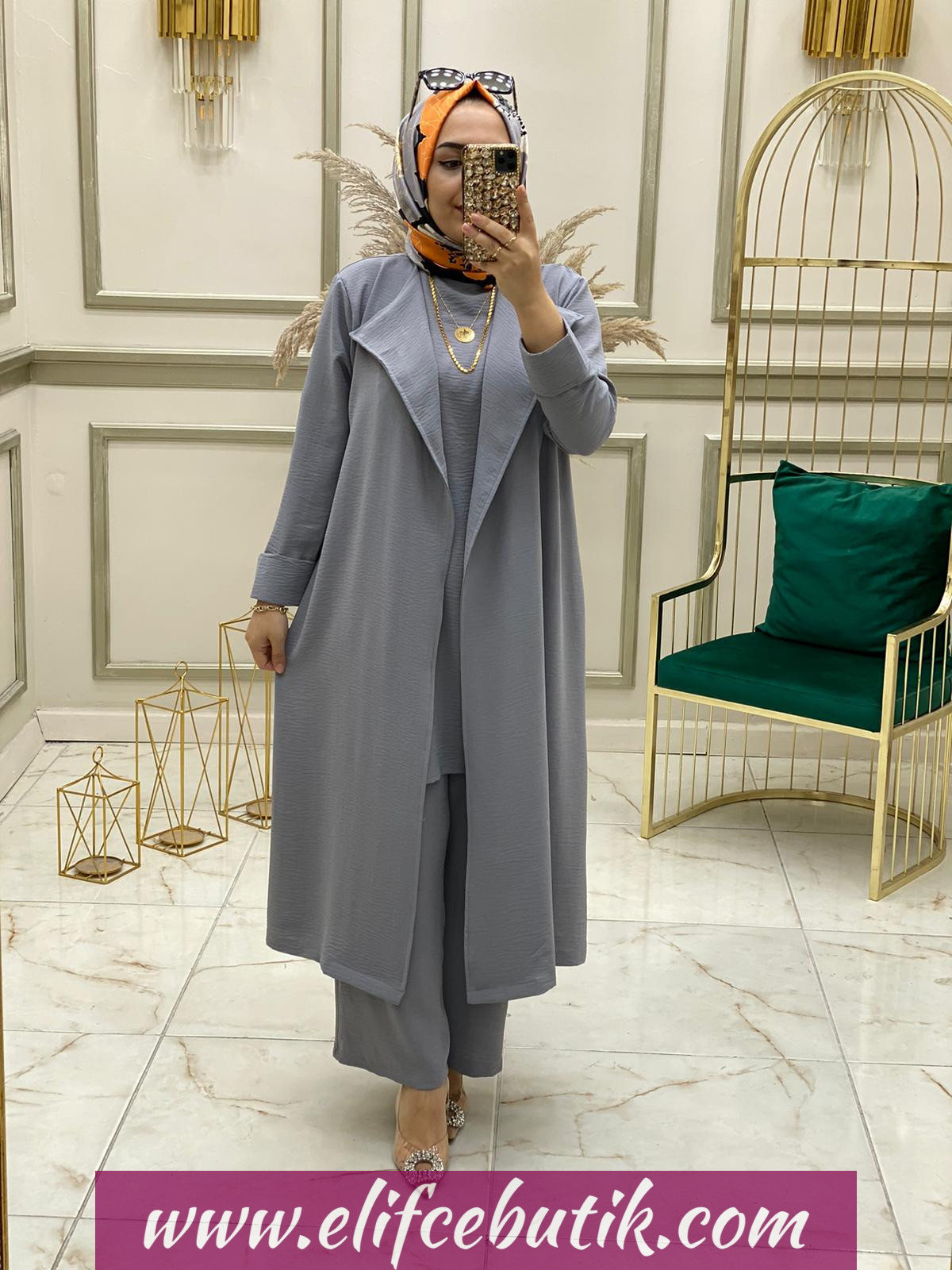 Ayrobin kumaş Viole üçlü takım - Görsel 9