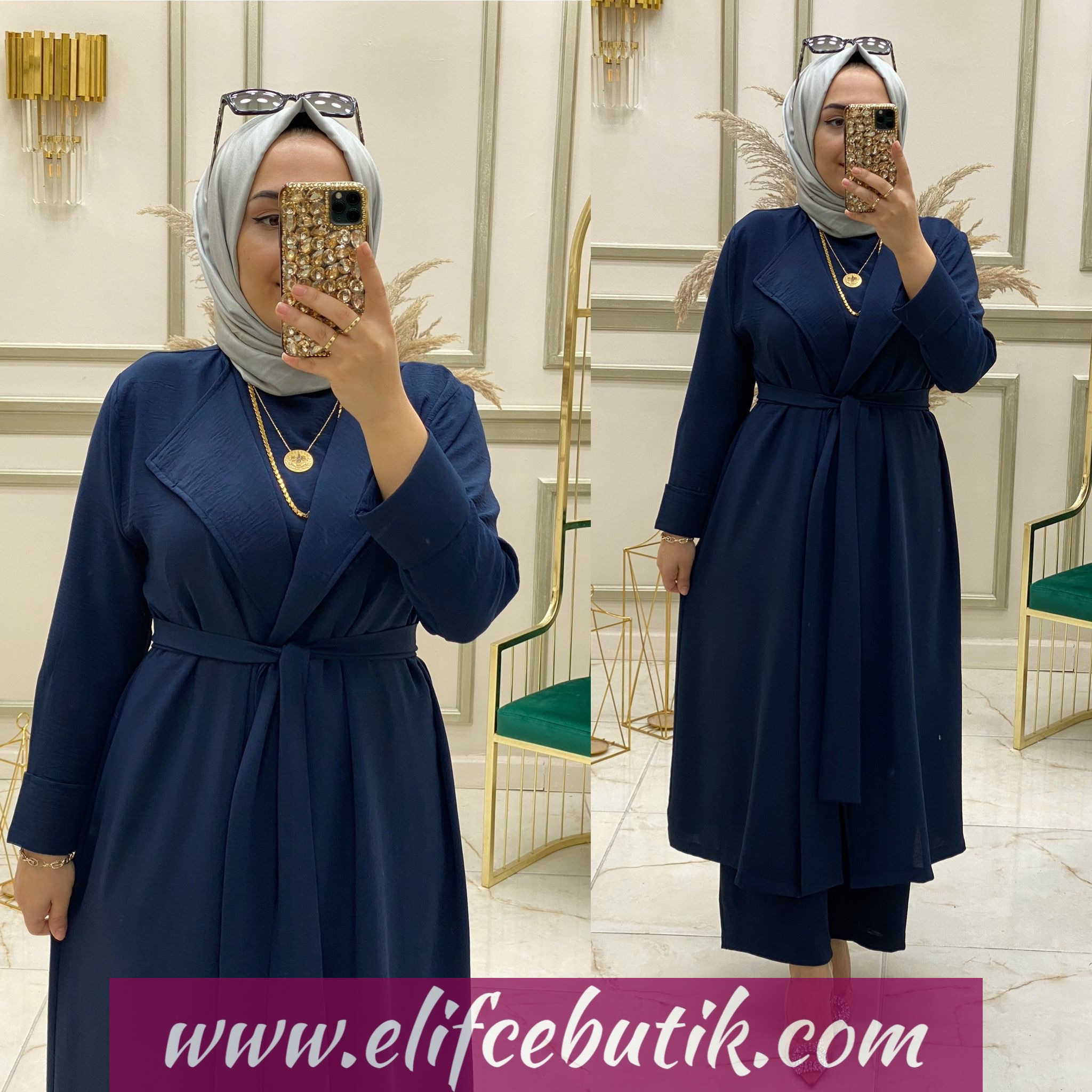 Ayrobin kumaş Viole üçlü takım - Görsel 3
