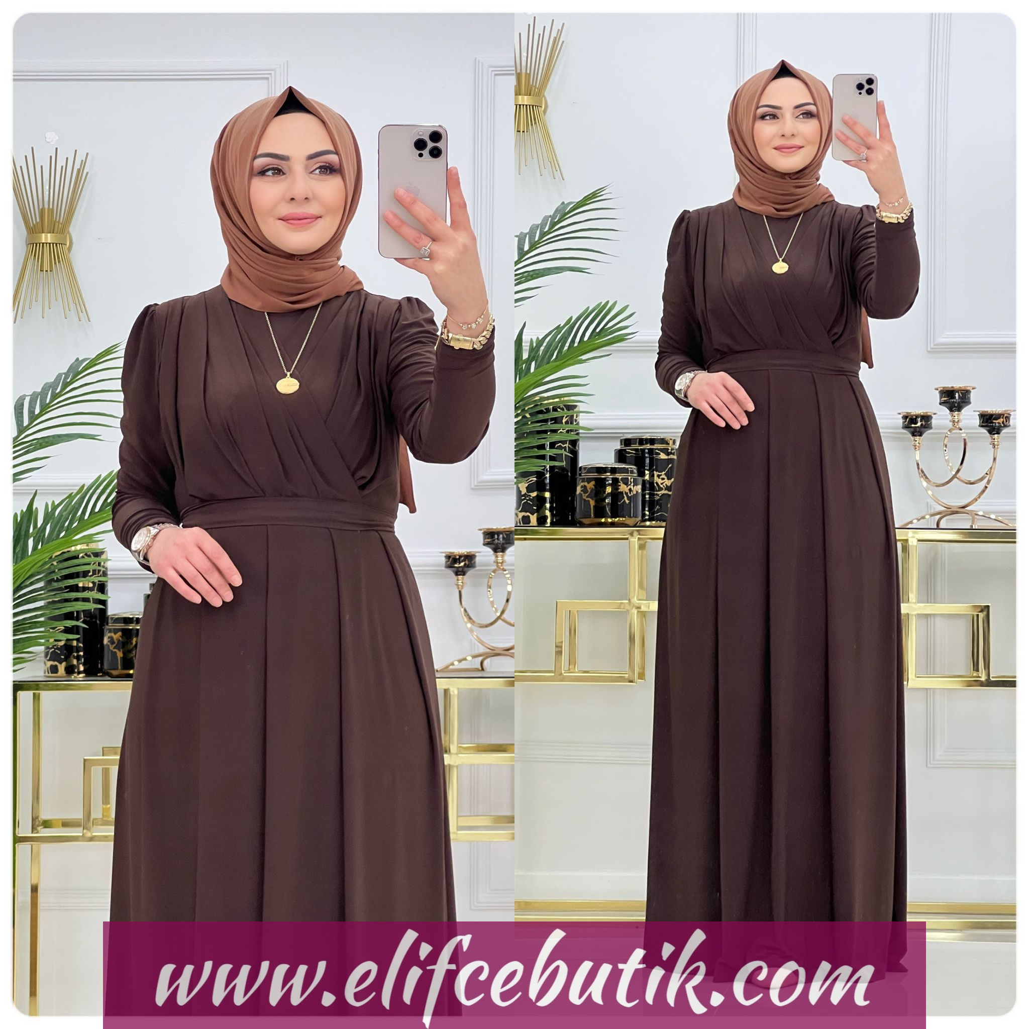Sandy kumaş hilal elbise - Görsel 6