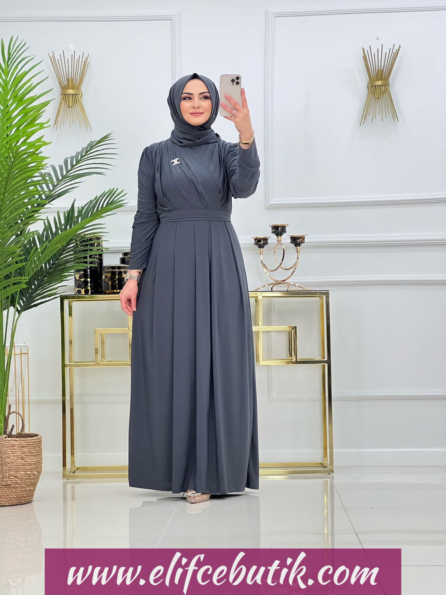 Sandy kumaş hilal elbise - Görsel 3