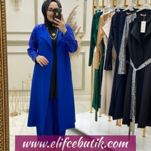 Krep kumaş Diva ceket takim