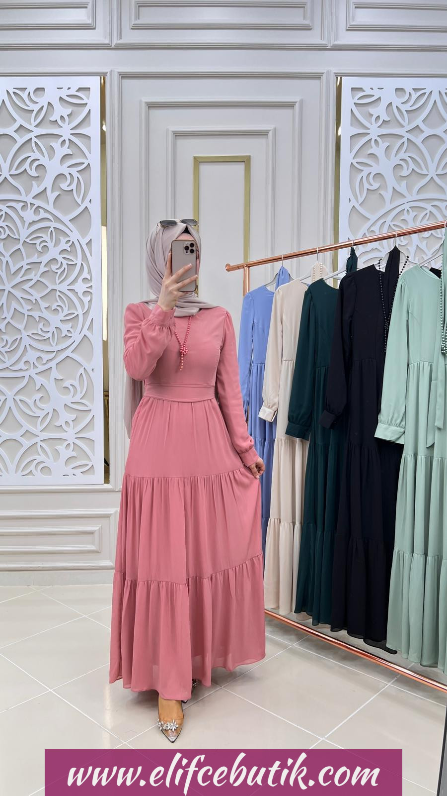 Şifon kumaş canan elbise - Görsel 3
