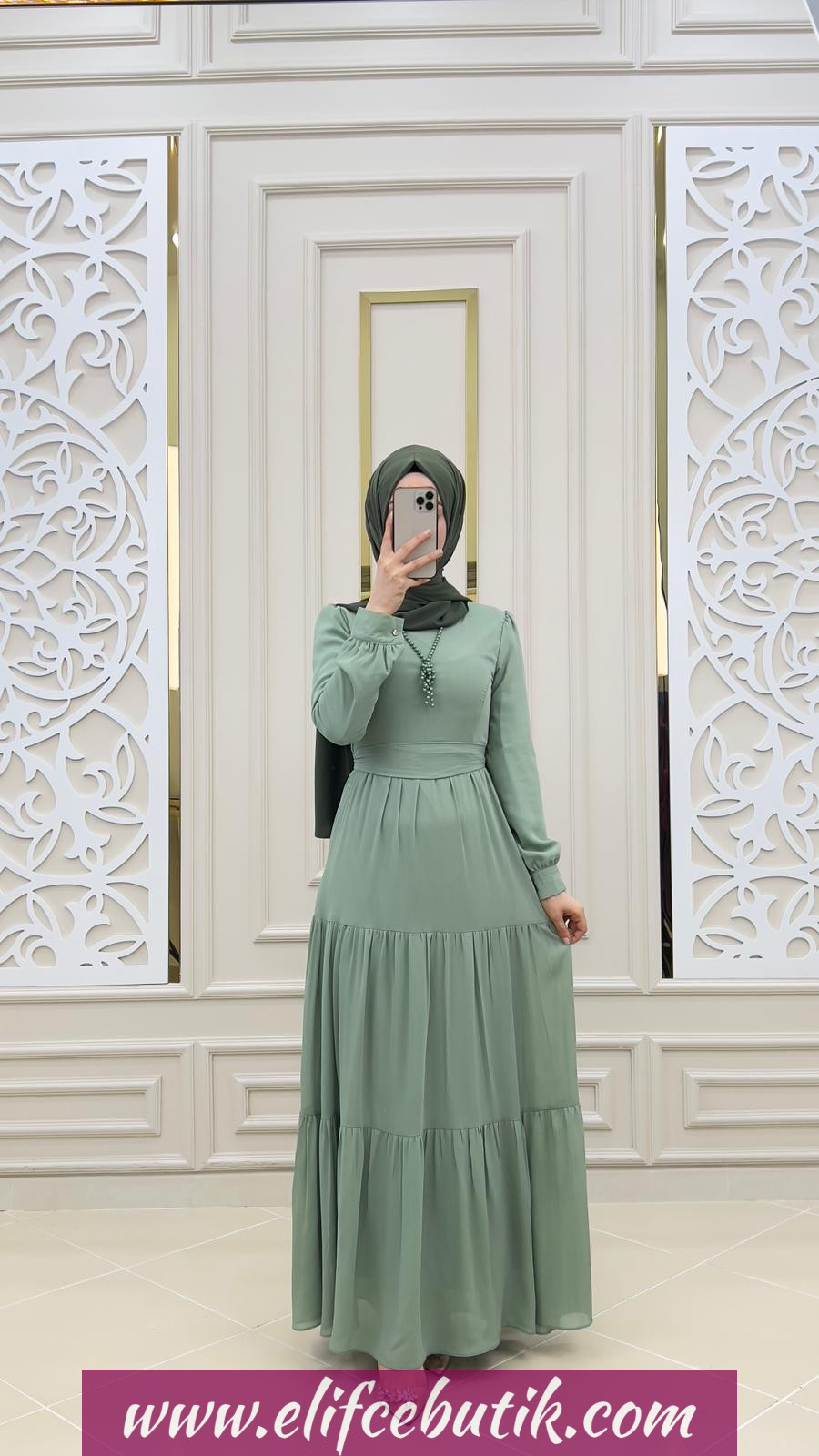 Şifon kumaş canan elbise - Görsel 5