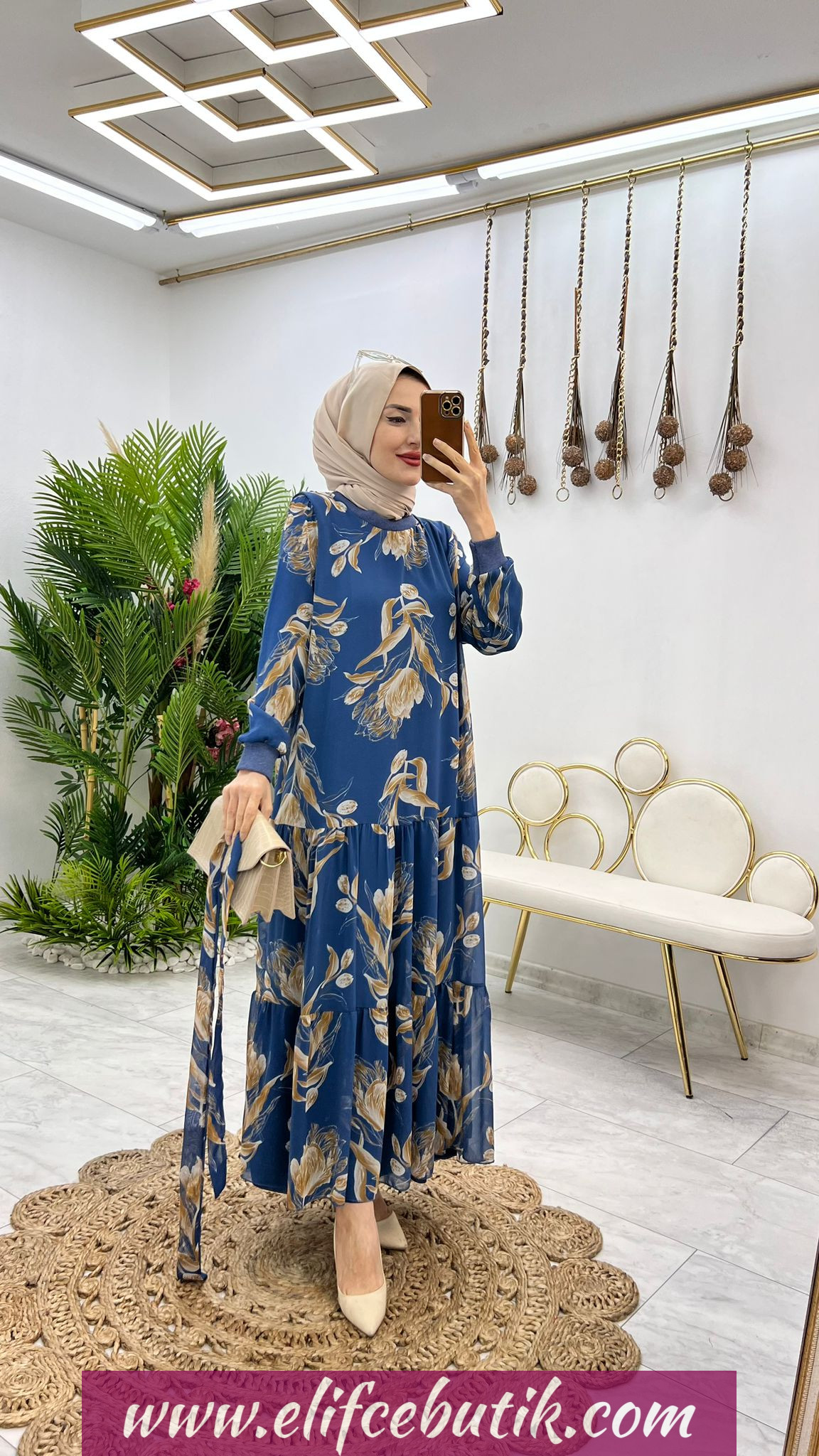 Şifon Krep Ayla elbise - Görsel 5