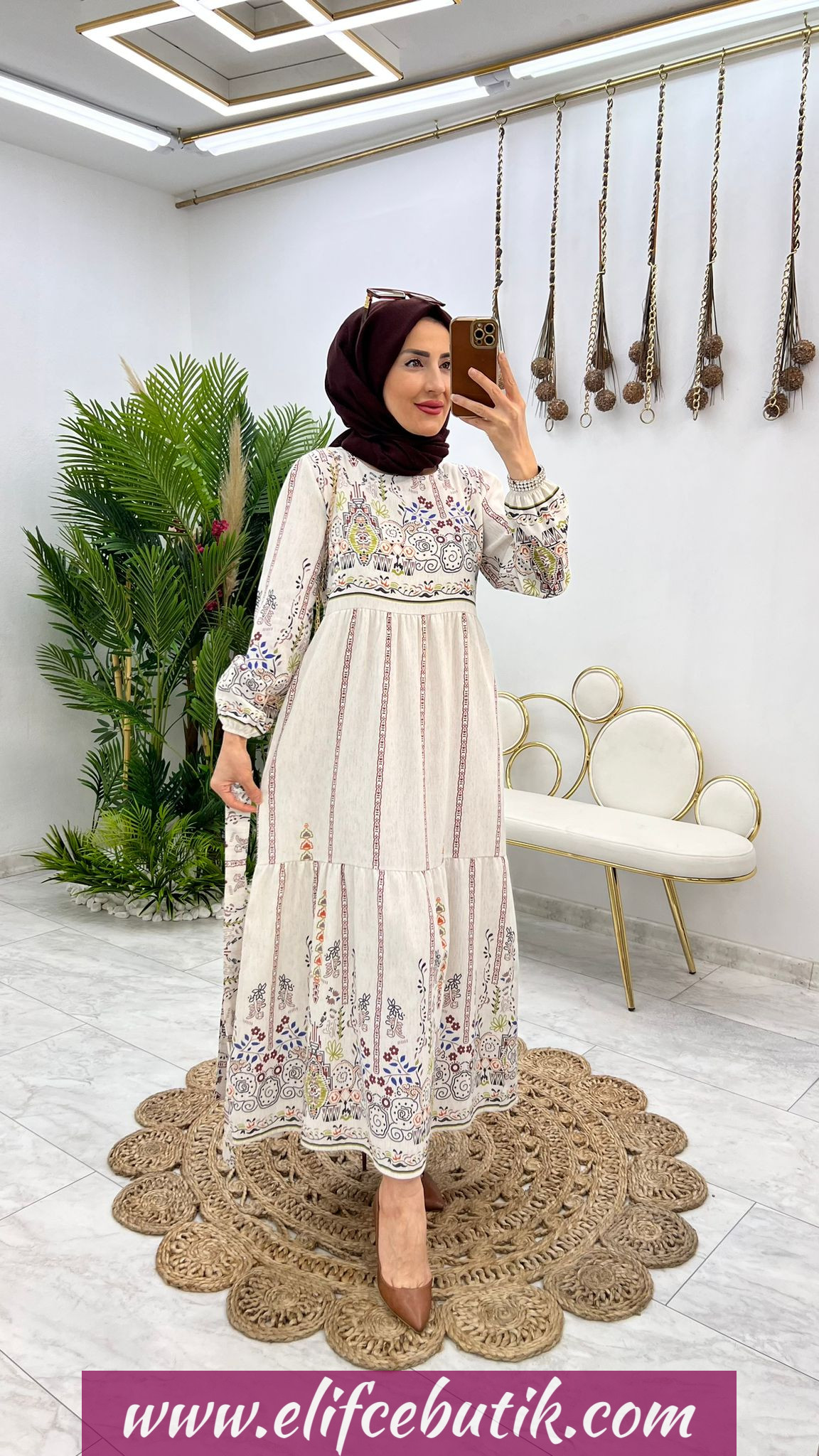 Keten kumaş sinem elbise - Görsel 2
