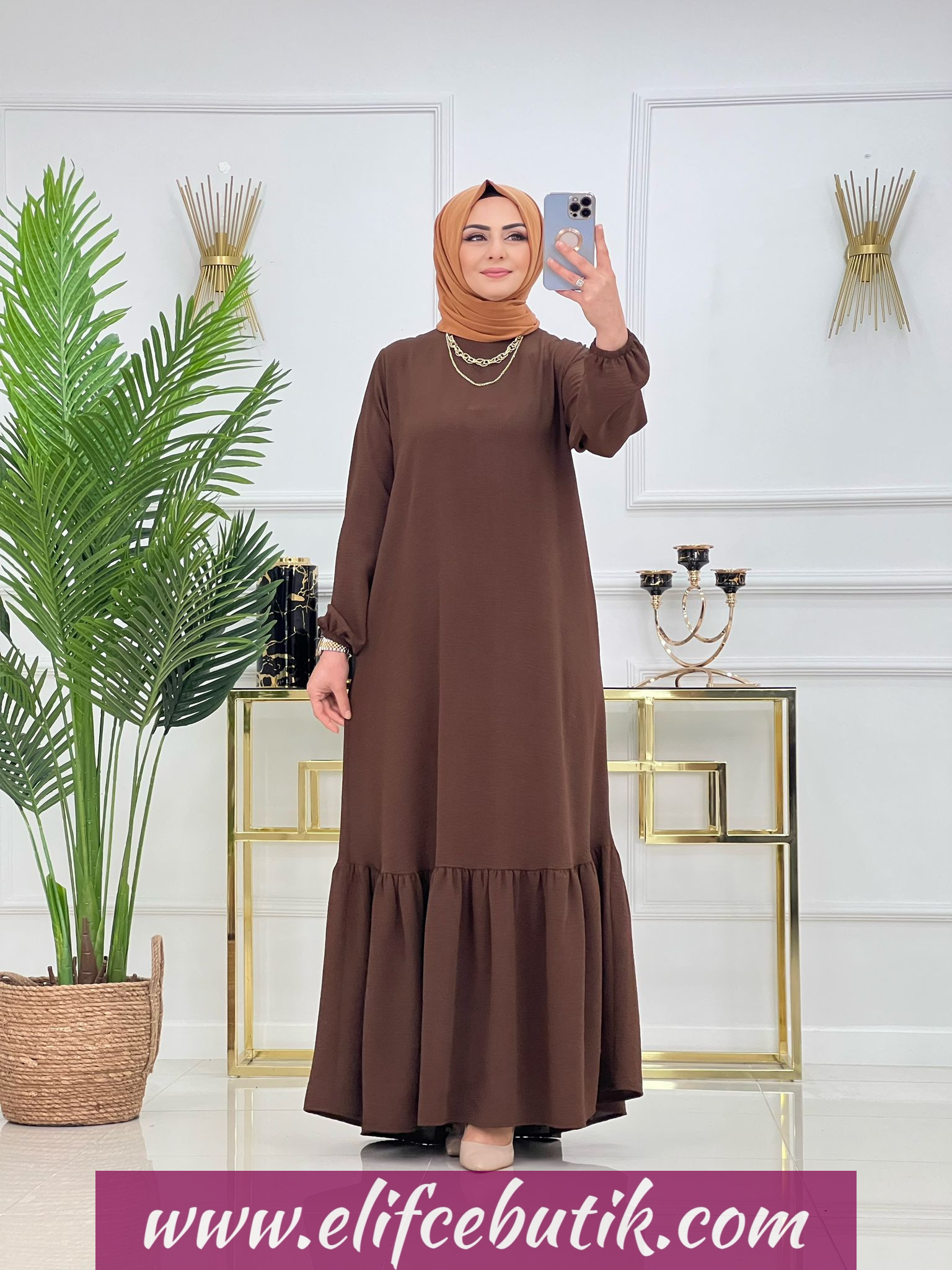 İthal ayrobin kumaş elbise - Görsel 3