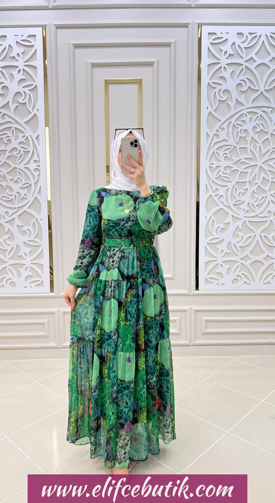 Şifon kumaş Gülnaz elbise - Görsel 2